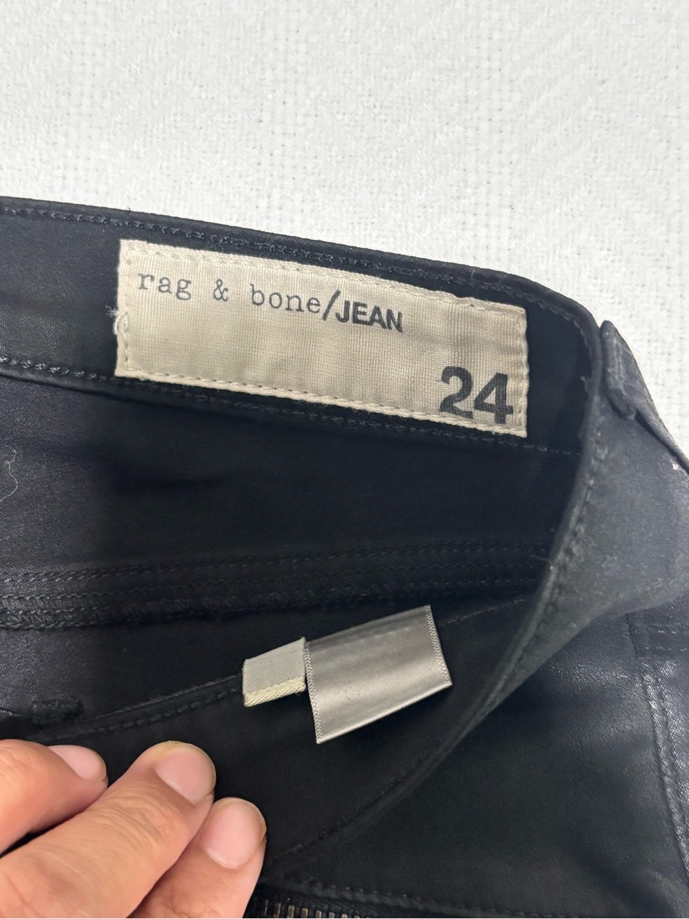 rag & bone Black Skinny Zip-Detail Pants - Picture 3 of 14